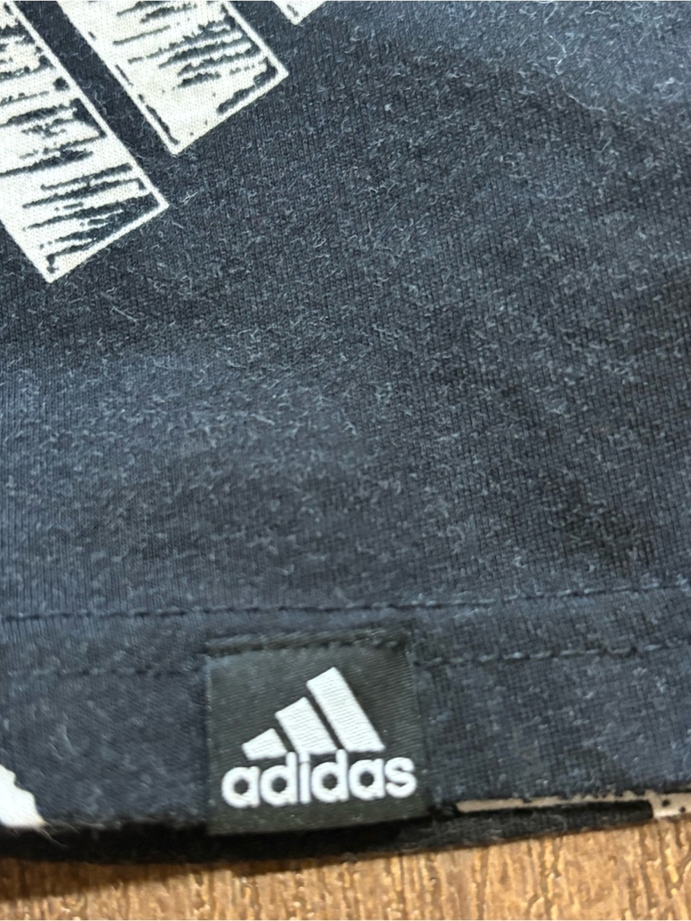 adidas black and white hooded long sleeve with adidas logo all over Size Large - Picture 5 of 8